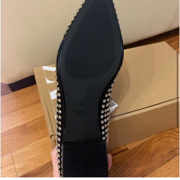 ZARA Crystal Ballet Flats NWT - Picture 8 of 12